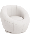 Lænestol med drejefod til børn i teddy polyester H48 cm - Hvid