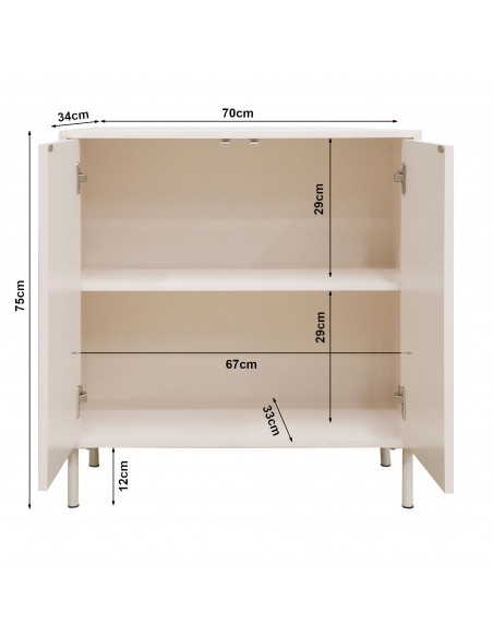 vitrineskab vitrine beige metal skænk køkken lavt moderne skab