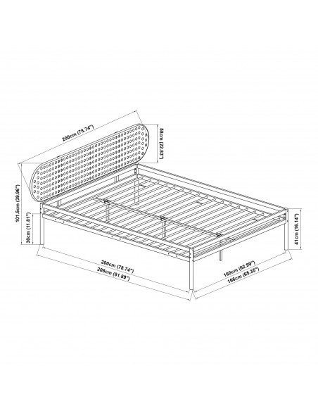 sengeramme moderne design 160x200 160 sengestel stof seng