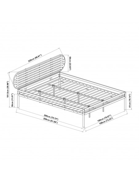 sengeramme moderne design 180x200 180 sengestel stof seng