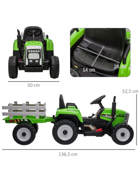 traktor elbil bil elektrisk børn udendørs legetøj udeleg indendørs