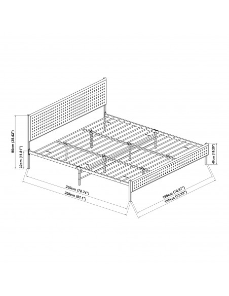 sengeramme moderne design 180x200 180 sengestel stof seng