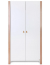 Klædeskab til børneværelset i bøgetræ og MDF H179 x B95,5 x D47 cm - Hvid/Bøg