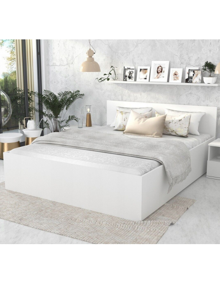 sengeramme opbevaring moderne design 180x200 180 sengestel træ hvid seng