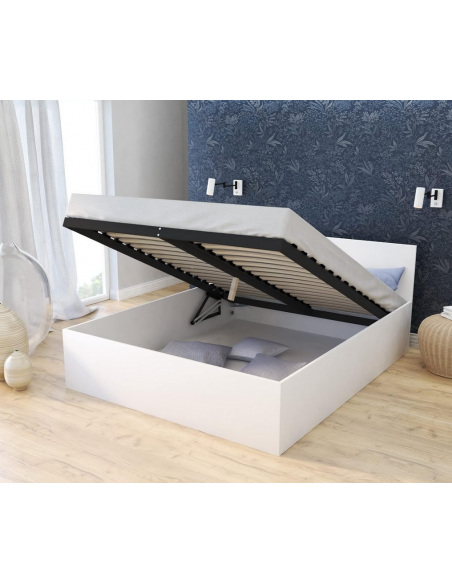 sengeramme opbevaring moderne design 180x200 180 sengestel træ hvid seng
