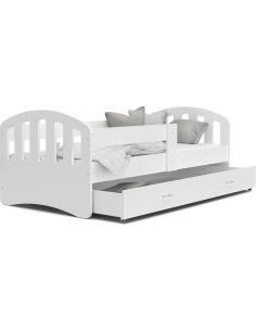 børneseng 200x90 hvid med skuffe træ eg massiv ungdomsseng indretning til børneværelset