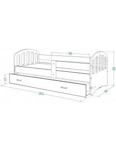 børneseng 200x90 hvid med skuffe træ eg massiv ungdomsseng indretning til børneværelset 2