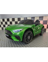 Elektrisk Mercedes SL63 til 2 børn 12V med gummihjul og lædersæder H49 x L124 x B74 cm - Metallic grøn