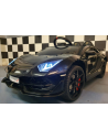 Elektrisk Lamborghini Aventador til 2 børn 12V med gummihjul og lædersæder H45 x L123 x B66 cm - Metallic sort