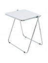 Sidebord i metal og akryl sammenklappeligt H68 x B70 x D49 cm - Krom/Hvid