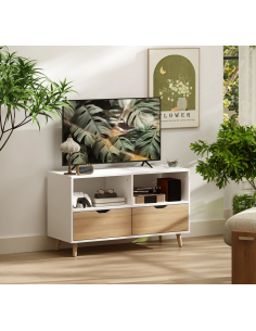 tvbord tv bord skuffer skabe smal billig stuemøbler hvid 2
