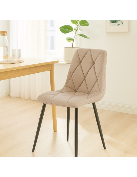 Spisebordsstol stof polyester beige