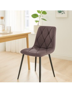 Spisebordsstol stof polyester brun 2