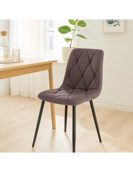 Spisebordsstol stof polyester brun