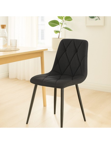 Spisebordsstol stof polyester sort