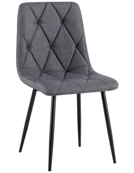 Spisebordsstol stof polyester grå