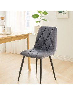 Spisebordsstol stof polyester grå 2