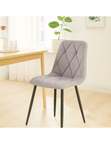 Spisebordsstol stof polyester grå
