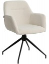 Spisebordsstol med armlæn og drejefod i metal og polyester H85 cm - Sort/Creme