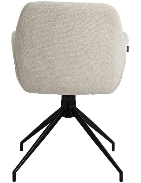 Spisebordsstol stof med armlæn og drejefod drejefunktion beige creme