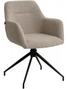 Spisebordsstol med armlæn og drejefod i metal og polyester H85 cm - Sort/Taupe