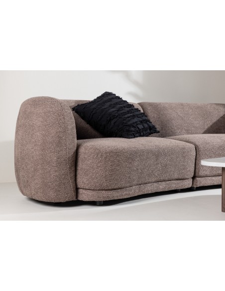 sofa modulsofa moduler moderne design stof brun boucle buet