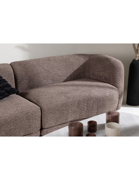 sofa modulsofa moduler moderne design stof brun boucle buet