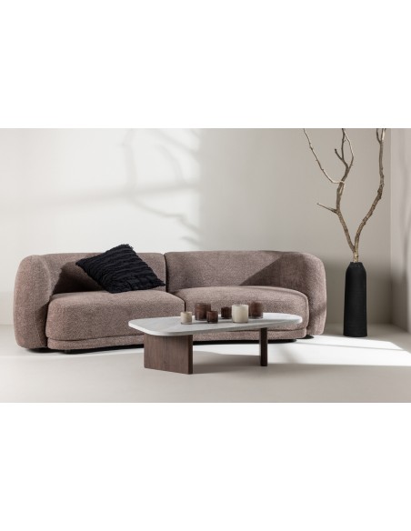 sofa modulsofa moduler moderne design stof brun boucle buet
