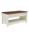 Sofabord højdejusterbart i MDF og møbelplade H53,5 - 72 x B110 x D55 - 110 cm - Hvid/Brun