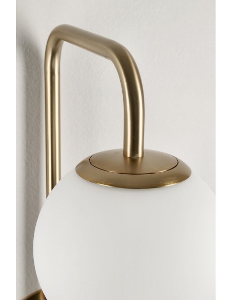 Væglampe guld messing hvid opalglas moderne design billig