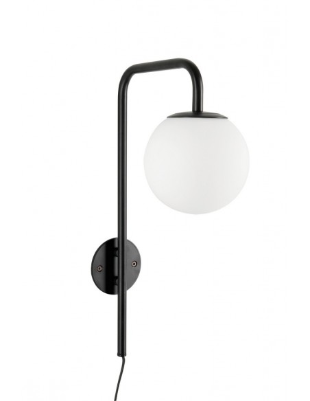 Væglampe sort hvid opalglas moderne design billig