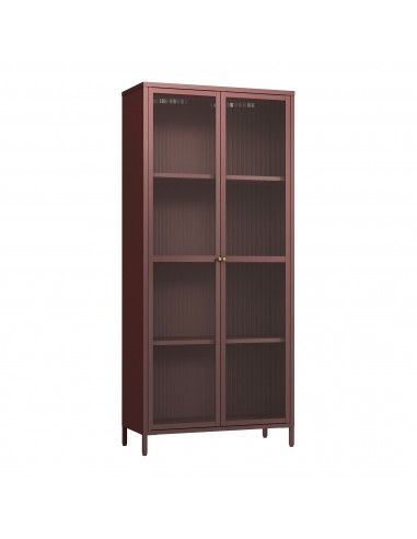 vitrineskab vitrine rød bordeaux metal skænk moderne design nordisk