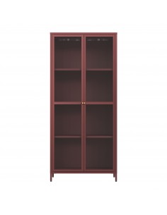 vitrineskab vitrine rød bordeaux metal skænk moderne design nordisk 2
