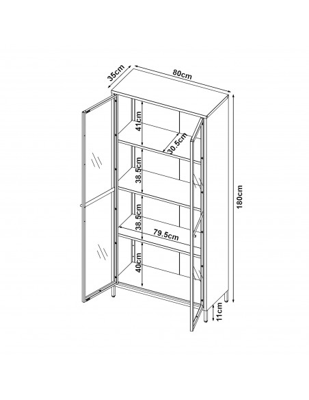 vitrineskab vitrine blå metal skænk moderne design nordisk