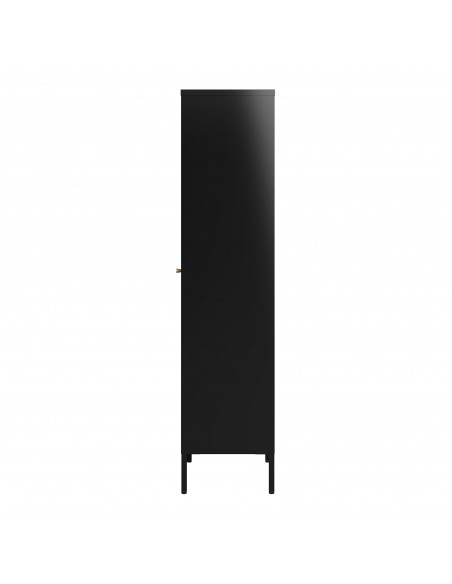 smalt lavt vitrineskab vitrine sort metal skænk moderne design nordisk