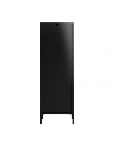 smalt lavt vitrineskab vitrine sort metal skænk moderne design nordisk