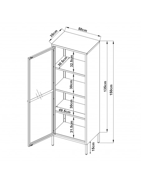 smalt lavt vitrineskab vitrine grøn metal skænk moderne design nordisk