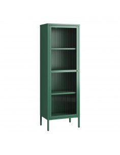 smalt lavt vitrineskab vitrine grøn metal skænk moderne design nordisk