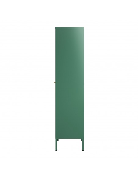 smalt lavt vitrineskab vitrine grøn metal skænk moderne design nordisk