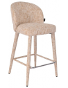CHARLIE Barstol i stål og chenille H94,5 cm - Meleret beige