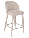 CHARLIE Barstol i stål og chenille H94,5 cm - Meleret taupe