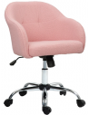 Kontorstol i teddyplys polyester H76 - 86 cm - Krom/Rosa