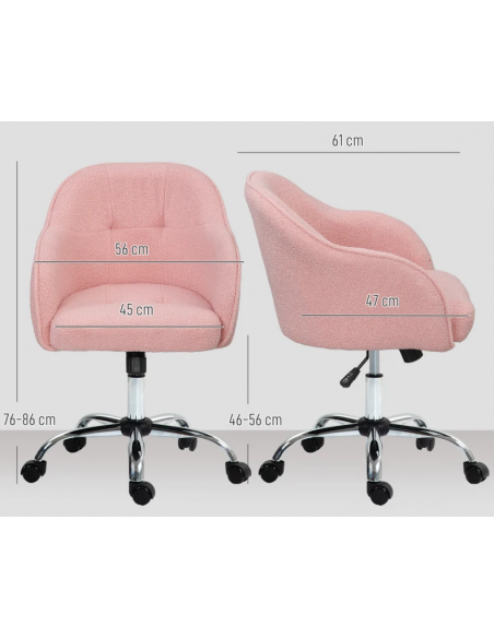 kontorstol børn børneværelse pige pigeværelse lyserød pink billig børneværelse kontormøbler kontor stof