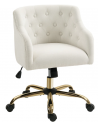 Kontorstol i linned H73 - 81 cm - Guld/Beige