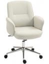 Kontorstol i metal og microfiber H92 - 102 cm - Krom/Cremehvid