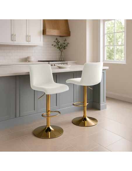 barstol stof guld beige velour billig moderne design køkken