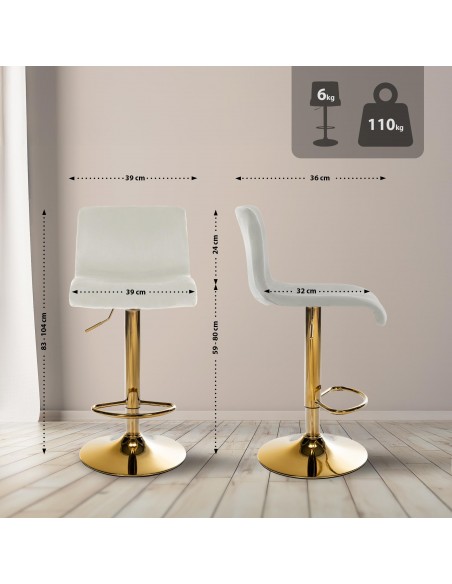 barstol stof guld beige velour billig moderne design køkken