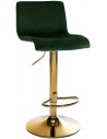 Barstol i metal og velour H83 - 104 cm - Guld/Grøn