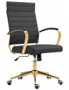 Kontorstol i metal og PU-læder H99 - 109 cm - Guld/Sort