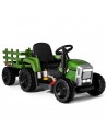 Traktor til børn 12V Elektrisk i metal og kunststof H52,5 x L136,5 x B50 cm - Grøn